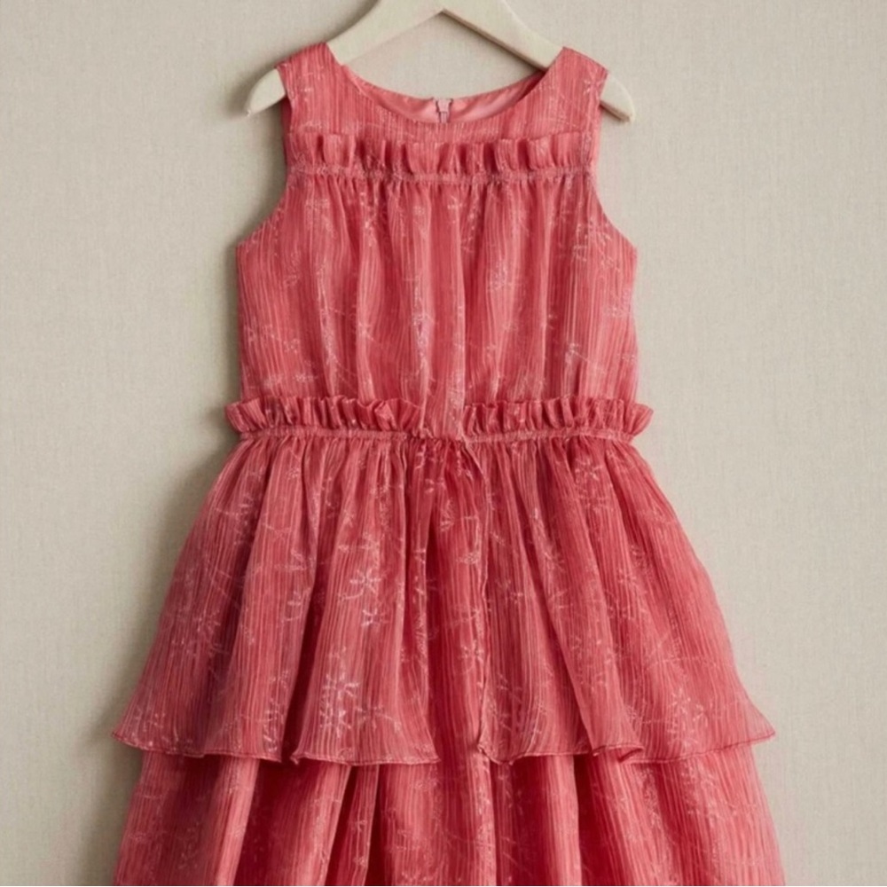 NWOT Chasing Fireflies Coral Crinkle chiffon Dress